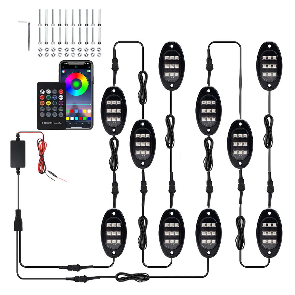 Светодиодная подсветка шасси, окружающий свет салона автомобиля, неоновая подсветка, управление через приложение, музыкальное сопровождение, для пикапа, внедорожника, джипа, внедорожника