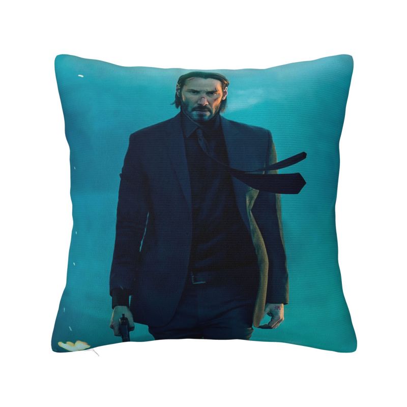 Custom John Wick Cushion Cover Polyester Keanu Reeves Movie Pillow Case for Sofa Car Square Pillowcase Living Room Decoration