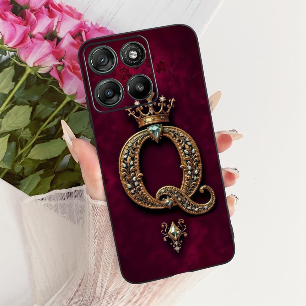 Phone Case For Moto G67 Power 5G Cover Silicone Luxury Letters Crown Soft Funda For Motorola Moto G67 Power 5G Casing