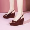 Мода 2025 горячая распродажа новые босоножки с открытым носком женские модные ремешки с пряжками больших размеров летние повседневные босоножки бестселлер босоножки на танкетке