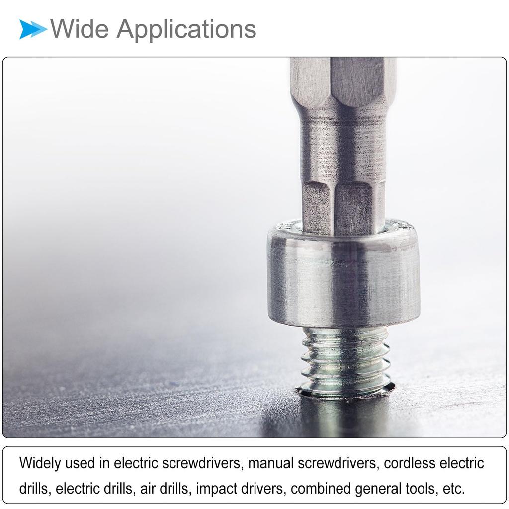 CoCud Hex Head Wrench Bit Hex 200mm S2 Alloy Steel Driver Bits Power Set of 4 Set, H3, H4, H5, H6, 1/4" Shank, Long, - (For Drills) -