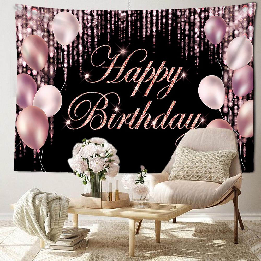 Плакат с днем рождения, гобелен, настенный подвесной загадочный хиппи, искусство Tapitz, фестиваль, спальня, гостиная, домашний декор