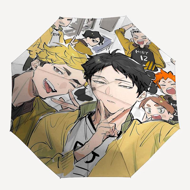 1 шт. Уличный зонт с «Haikyuu!»!"""Характеристики - Автоматическое открытие/закрытие, Портативная складная конструкция, Железный каркас с 8 ребрами - Идеальный подарок для поклонников,"""