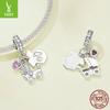 Cute Stroller Baby Three-In-One Pendant Accessories S925 Sterling Silver Love Diy Beads