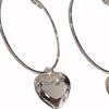 1 Pair Hoop Earrings Round Heart Pendant Plated Jewelry Exaggerated Appearance Dangle