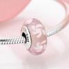 100 %Authentic 925 Sterling Silver Pink Heart Murano Glass Beads Fit Original European Charms Bracelet Jewelry