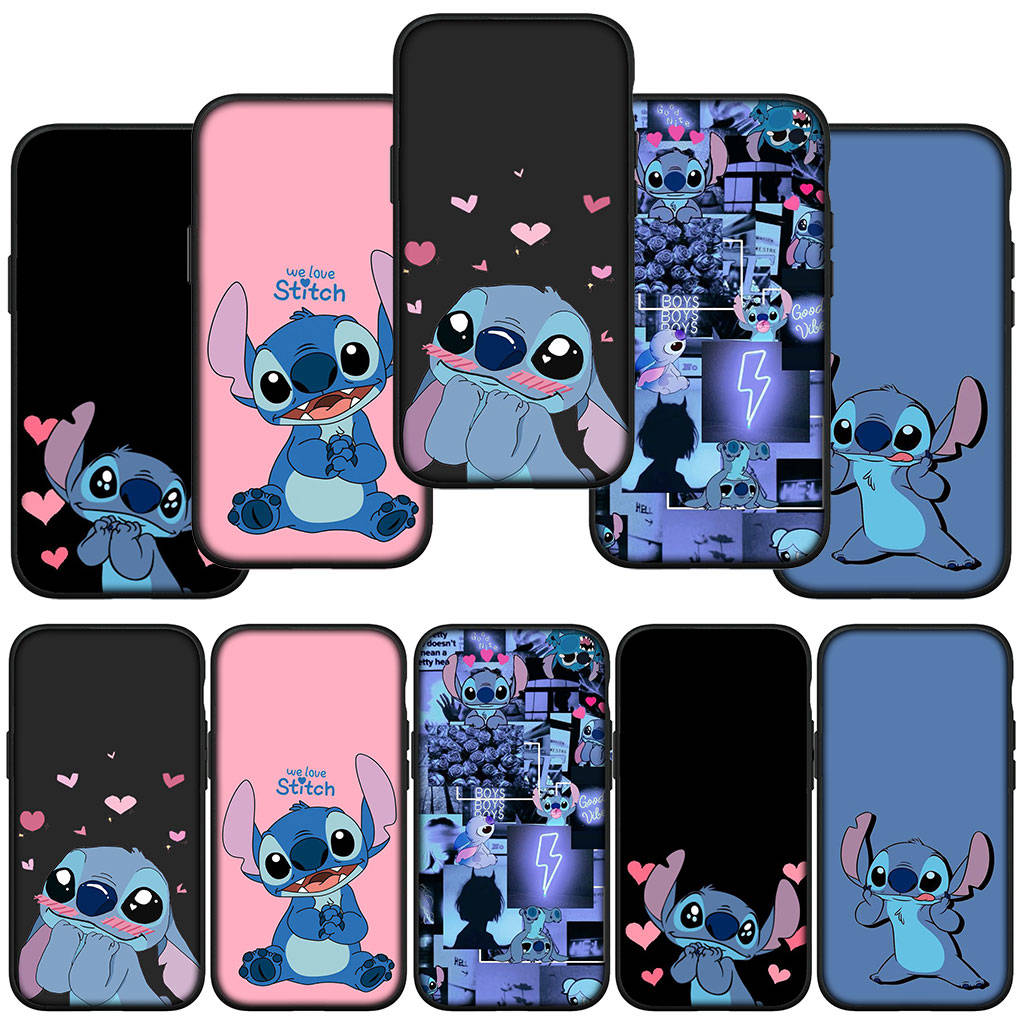 For iPhone 16 15 Xiaomi Redmi Note 13 12 11 Pro Max X 9 14 Plus XR Samsung Galaxy A15 S24 S23 Huawei OPPO Pink Blue Lilo Anime Stitch Phone Case