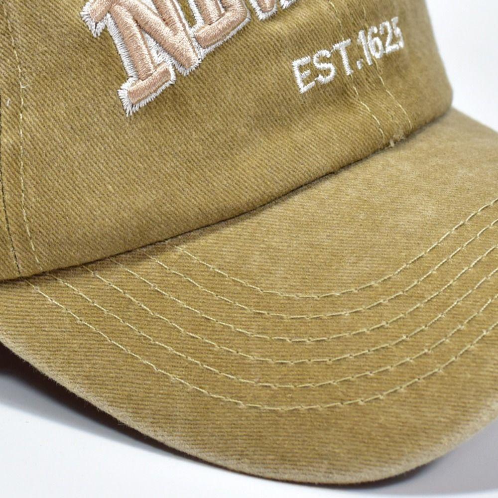 Cotton Sport Duck Tongue Cap Washable Letter Embroidery Sun Hats New York Baseball Cap  Summer