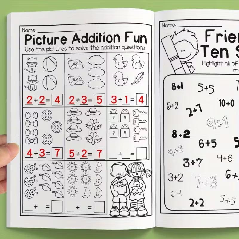 32-Page Math Workbook for Preschool & Kindergarten Students - Addition & Subtraction Practice Workbook Arithmetic Exercises