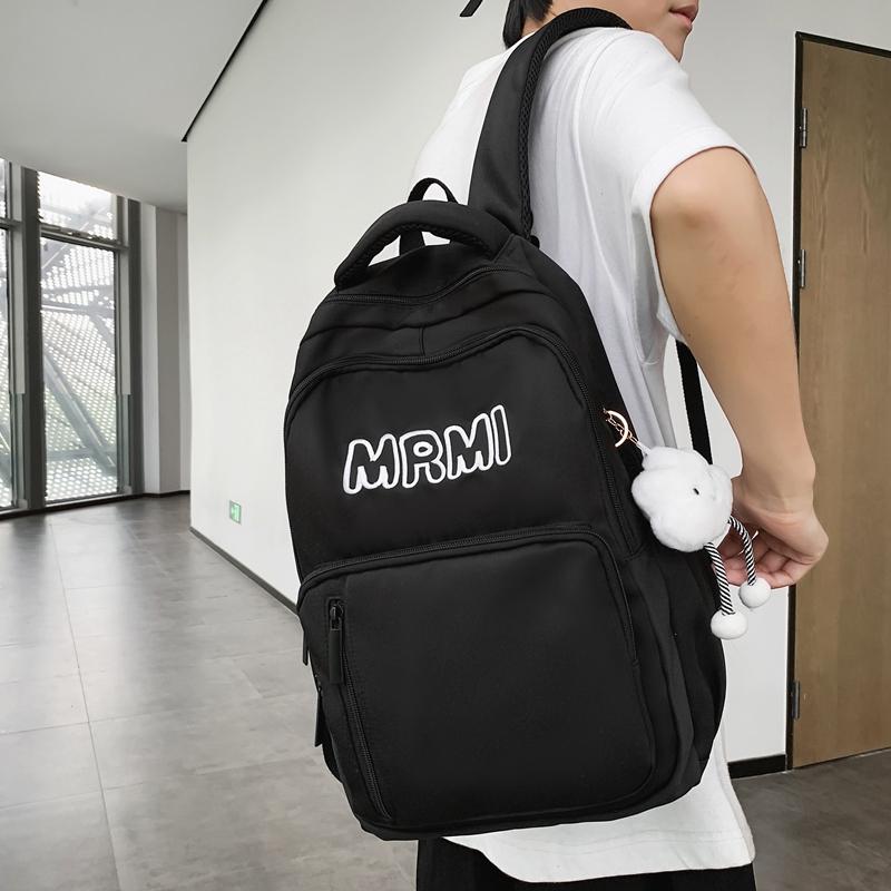 Школьный рюкзак для школьников средней школы, студенческий стиль, мужской рюкзак с буквенным принтом, женский рюкзак большой емкости