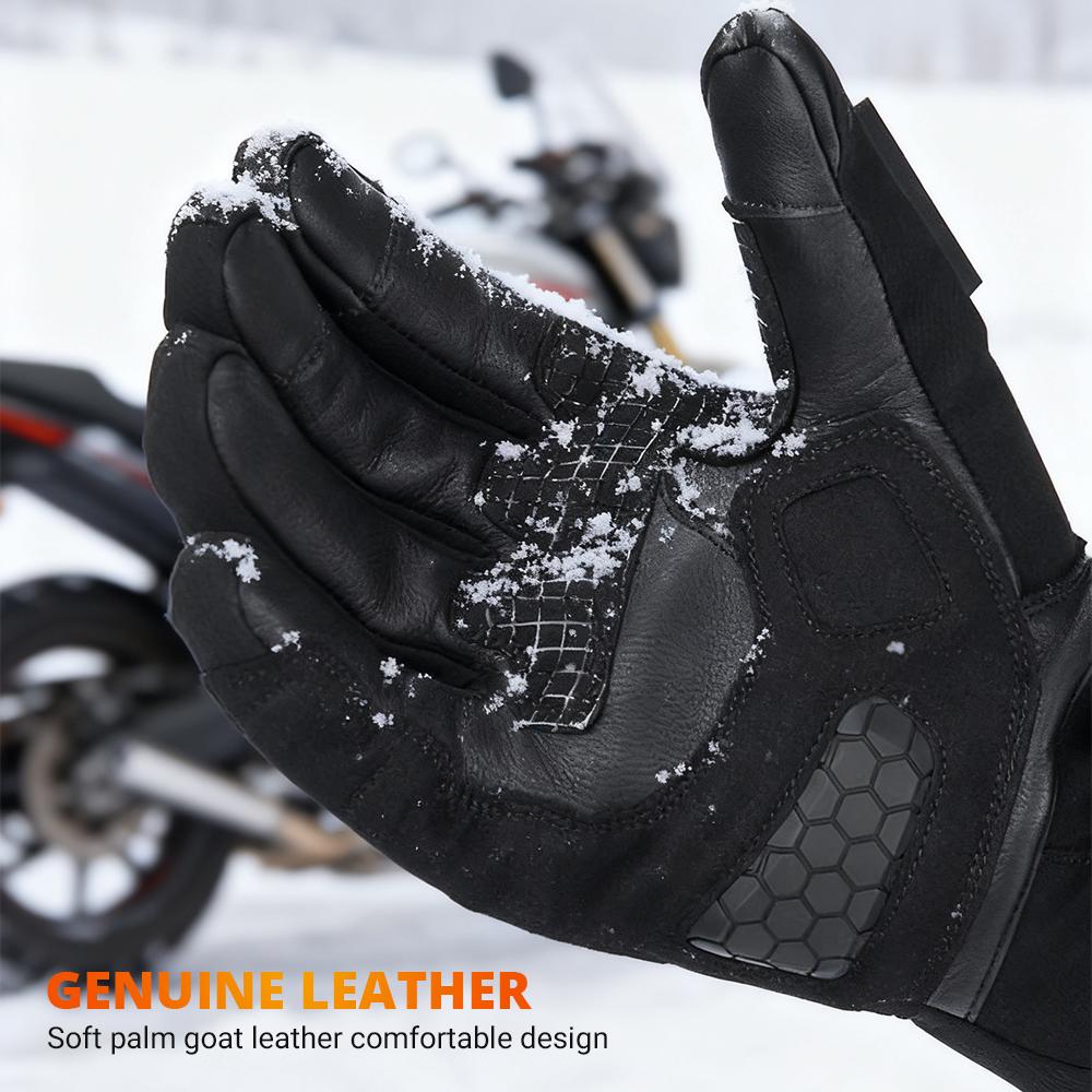 Winter Moto Heating Gloves 3000mah Winter Heated Motorcycle Gloves Touch Screen Waterproof Windproof Motorbike Gloves