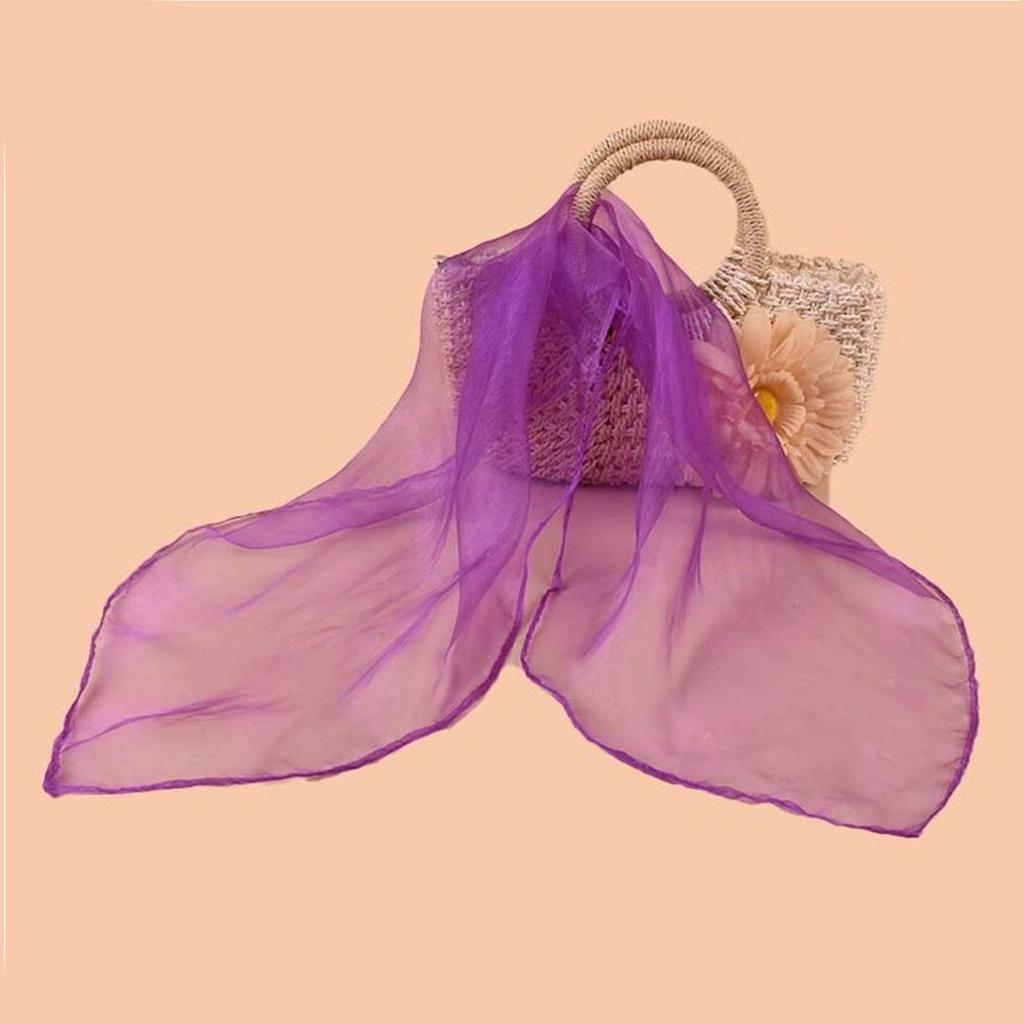 Retro 50s Inspired Square Scarf Multicolor Versatile Hair Decoration Neck Accessory Lightweight Sheer Neckerchief