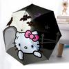 1pc Hello Kitty Halloween Automatic Opening/Closing Umbrella - Portable Three-Fold Design with 8-Bone Iron Frame, Outdoor, Gift for Fans, Travelers, E