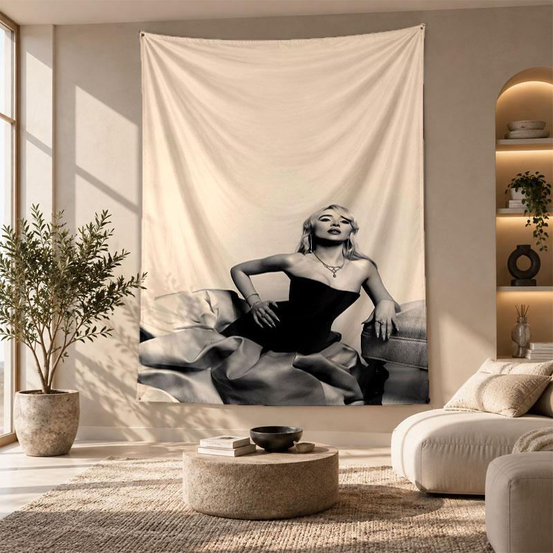 Decorative Tapestry,Sabrina Carpenter Printed Wall Art, Lightweight Wall Hanging For Bedroom Background