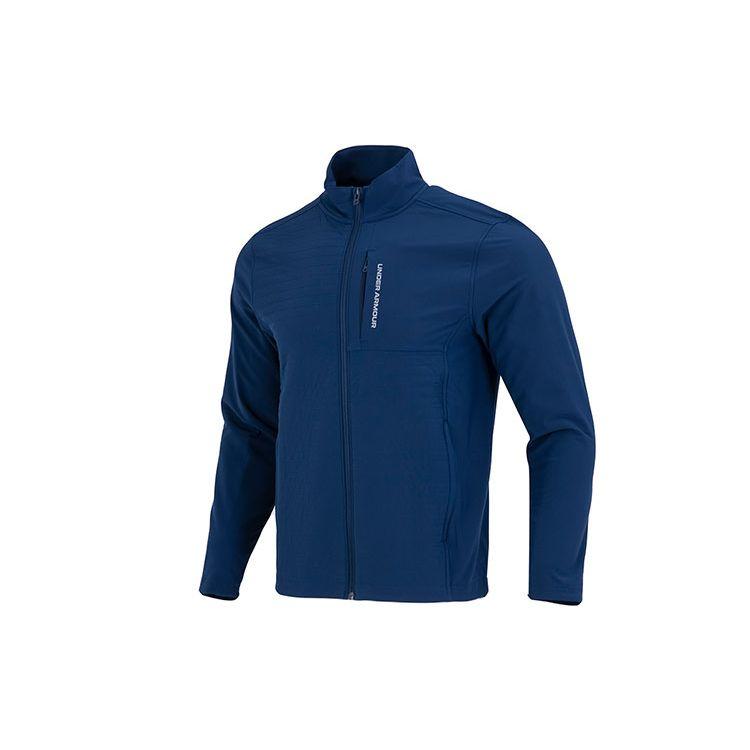 Under Armour Solid Color Sports Casual Jacket Men Jackets Blue 1373407-408