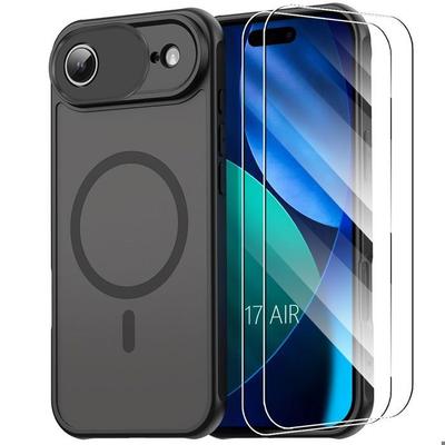 Защитный чехол - BOOLING - для iPhone Air - с магнитным кольцом Пленка для камеры - Черный - 2 стекла