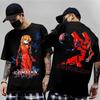 Neon Genesis Evangelion 2026 Уличная одежда Аниме Графический Оверсайз Короткий рукав Повседневная одежда Аска Лэнгли Сорью Ева Единица 02