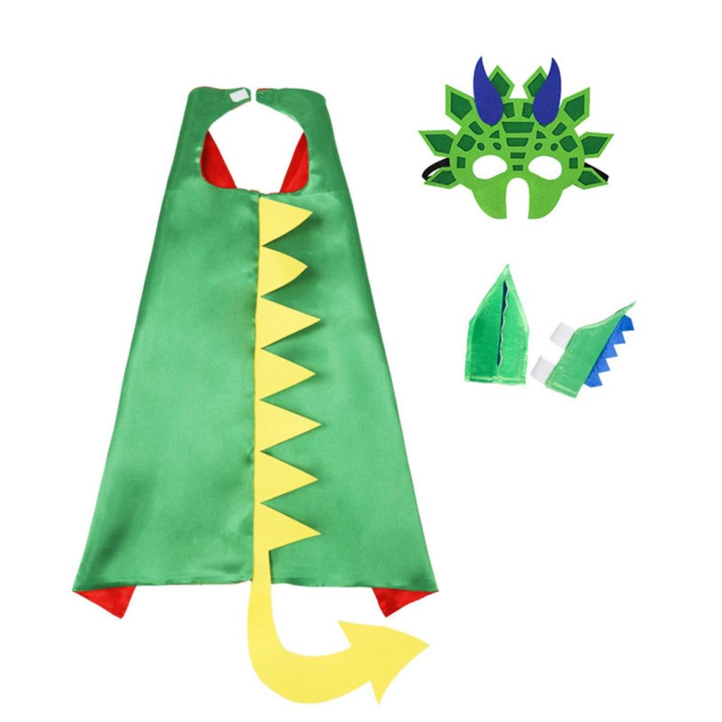 Dinosaur Costume Tail and Face Piece Set Lightweight for Theatrical Play, Kids
