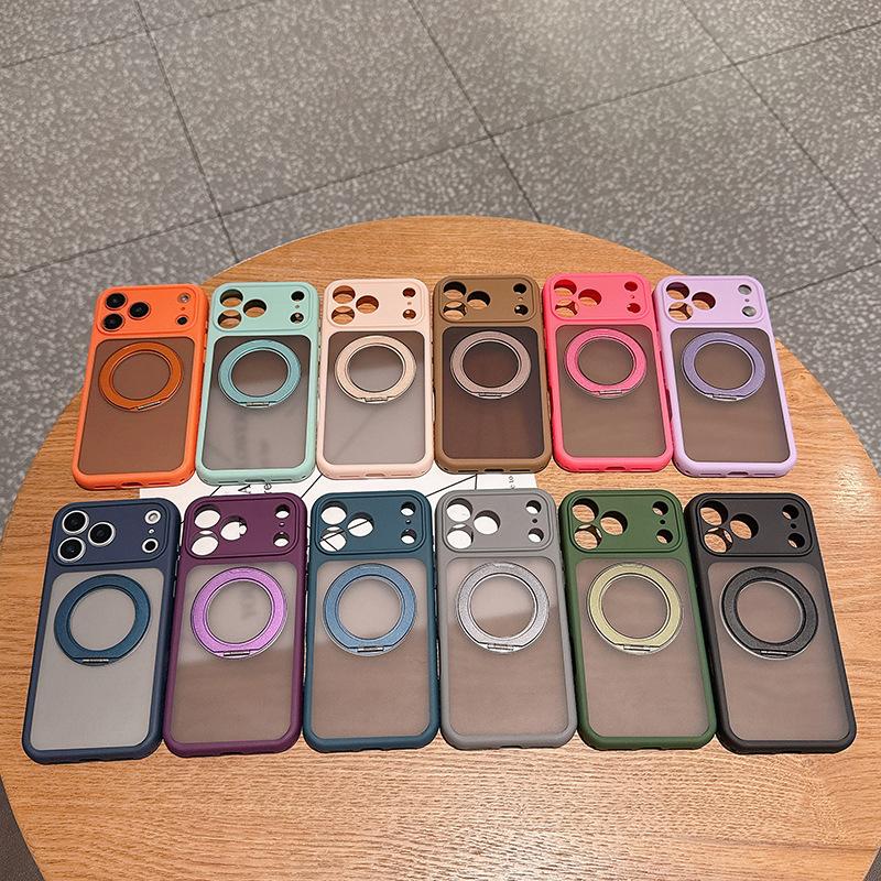 Для Apple 17 Pro Max360 Подставка Защитный чехол для мобильного телефона Матовый Защита от отпечатков пальцев