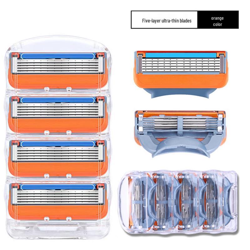 Men's Five-Layer Blade Manual Razor - Orange Fusion5