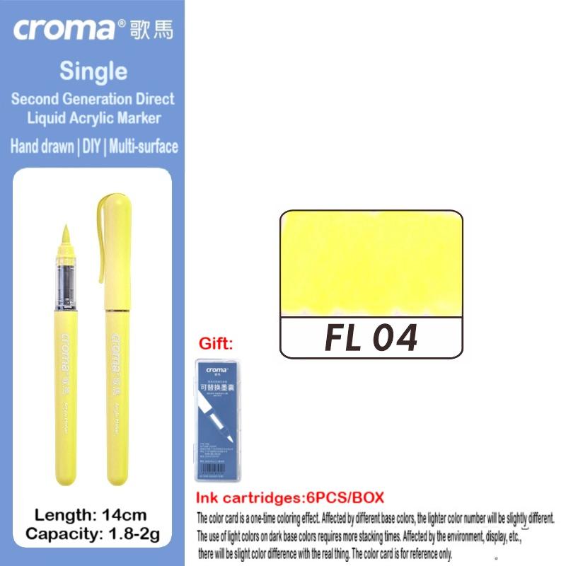 Набор многоразовых акриловых маркеров Croma 160/1 Colors с мягким наконечником, смываемые акварельные кисти, школьные принадлежности