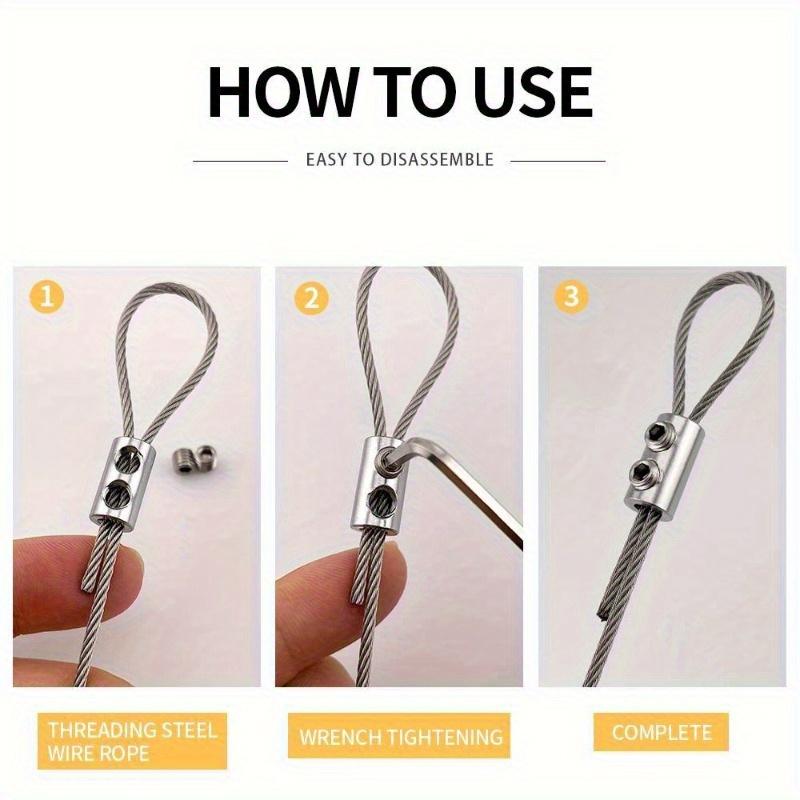 1 шт. Зажимы для троса из нержавеющей стали, Металлические медные зажимы с двумя отверстиями, Аксессуары для крепления тросов, Прочный стальной материал