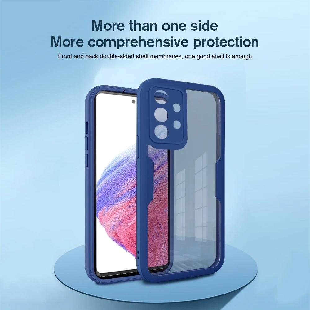 Роскошный чехол-накладка на все 360 градусов для Samsung Galaxy A54 A53 5G A34 A13 A52 A33 A51 A12 A52S A71 A32 Мягкий силиконовый бампер