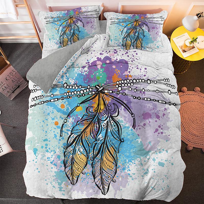 Dreamcatcher Duvet Cover Set Psychedelic Bohemian 3D Print King Queen Polyester Comforter Cover for Kids Boys Girls Bedding Set