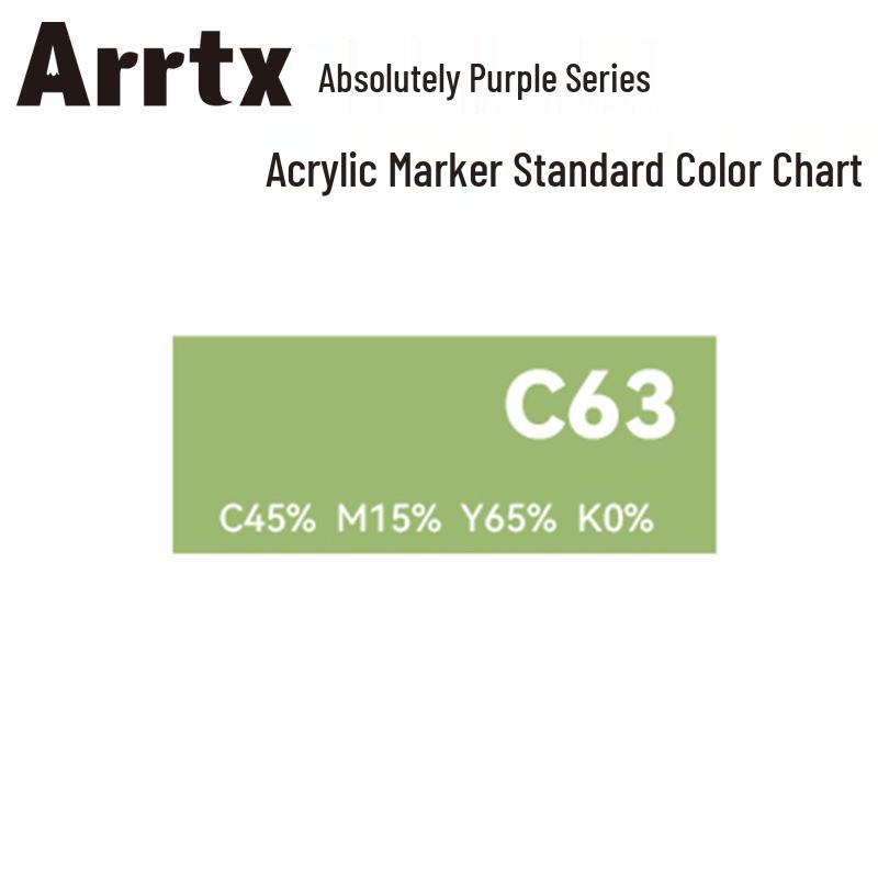 Arrtx Ataishi Акриловый маркер с мягким наконечником, 1 шт., Абсолютно фиолетовый, Стиль A/B, 30 цветов, Водонепроницаемый, Быстросохнущий, Непрозрачный.