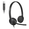 [Гарнитура Logitech H340r, Шумоподавление, Стерео, USB-подключение, Легкие наушники, Черный, Совместимость с Windows, Mac, Chrome, Для удаленной работы,