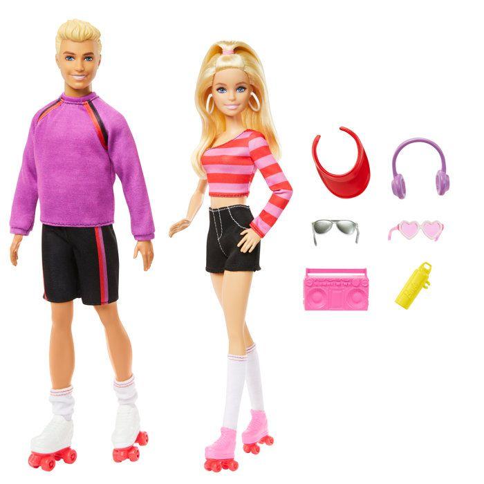 Barbie-Fashionistas-Coffret poupées et accessoires patins à roulettes HXK90