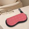 Pink Heart Pattern Soft Eyeglasses Sunglasses Case, Portable Scratch Proof Spectacle Pouch, Lightweight Travel Glasses Holder Bag