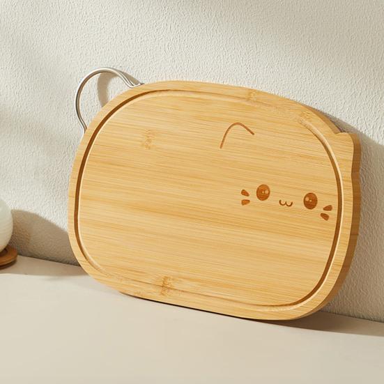 Двусторонняя разделочная доска с металлической ручкой Доски для нарезки колбас Деревянная разделочная доска для мяса, сыра, хлеба, овощей и фруктов