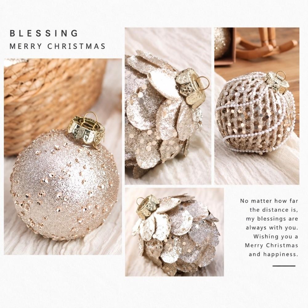 9PCS 8cm Christmas Ball Ornaments Foam Holiday Ball Ornaments New Christmas Ornament Set  Home Decor