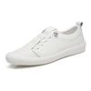 Обувь из 100% натуральной кожи, мужские кроссовки, модные мужские белые туфли, крутая уличная обувь для молодых людей