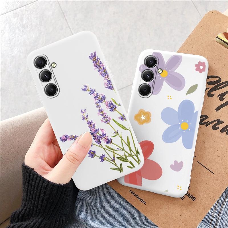 Мягкий силиконовый чехол с цветочным узором для Xiaomi Redmi Note 13 Pro 13C Samsung A55 M35 S24 iPhone Huawei Honor Realme Camera Защитный противоударный чехол