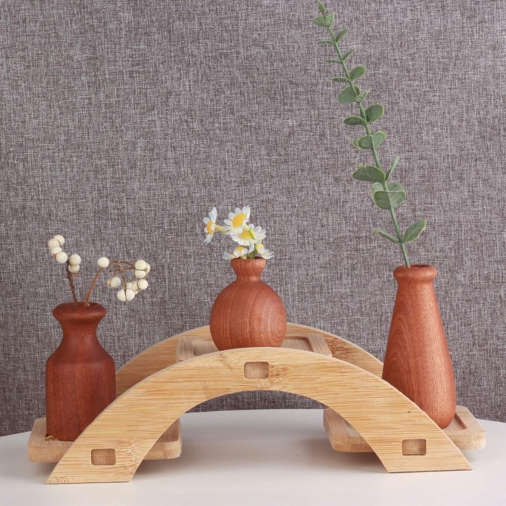 Minimalism Flowerpot Floral Arrangement Tabletop Decor Simple Wooden Vase Home Decor