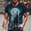 Футболка с изображением волка для мужчин, короткий рукав, анималистичный принт, 3D, повседневная уличная мужская футболка, свободная футболка для мужчин, винтажная одежда, футболки для мужчин