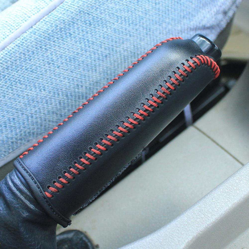 Carbon Fiber Car Leather Handbrake Cover Protective Sleeve Hand Brake Protection for Ford Focus 2012-2018 Accessories