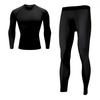 TSUDOI Long Sleeve Compression Cold Compression with Undershirt and Tights Men's T-Shirt Set, Moisture-Wicking, Quick-Drying, Antibacterial,