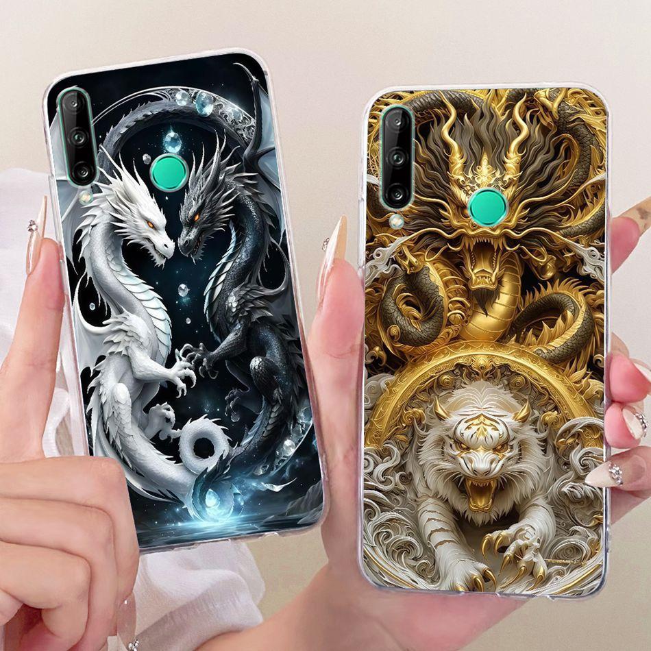 For Huawei Y7p Cool Dragon Tiger Pattern Phone Case For Huawei Y7P 2020 ART-L28 ART-L29 Soft Silicone TPU Cases
