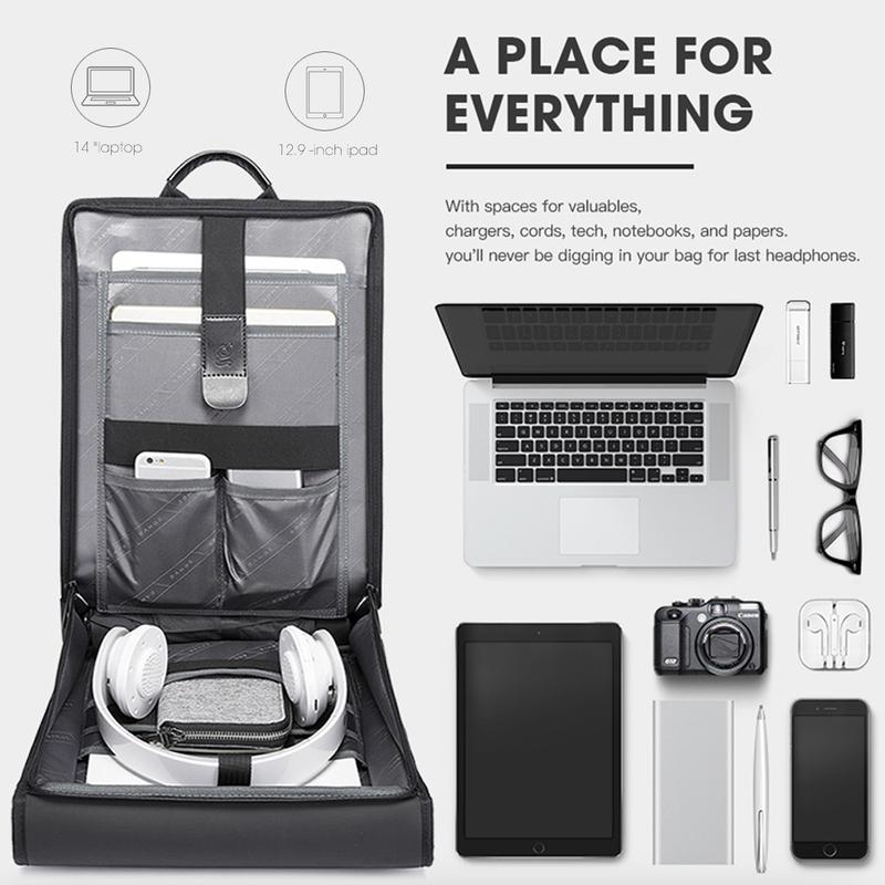 BANGE New Business Backpack Men's Anti-Theft Computer Bag Big Capacity 14.1 Inch Laptop Bagpack Men Elegant Waterproof