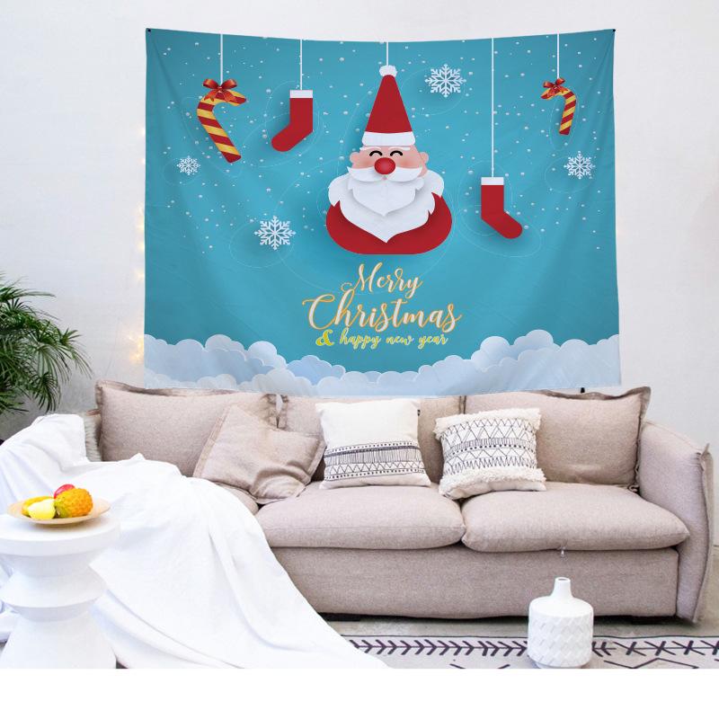 Hippie Christmas Home Decor Tapestry Santa Art Tapestry Bedroom Living Room Wall Decor Backdrop Cloth