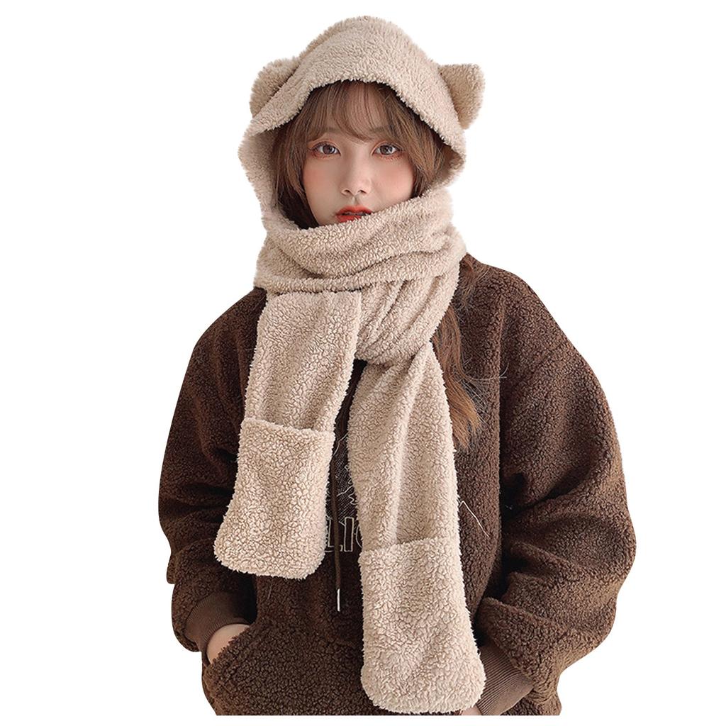  Шапка, шарф, перчатки, женские милые мультяшные толстые шапки, защитные наушники, теплая плюшевая шапка