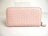 Authentic BOTTEGA VENETA Intrecciato Light Pink Leather Round Zip Wallet Purse #a442  Refurbished