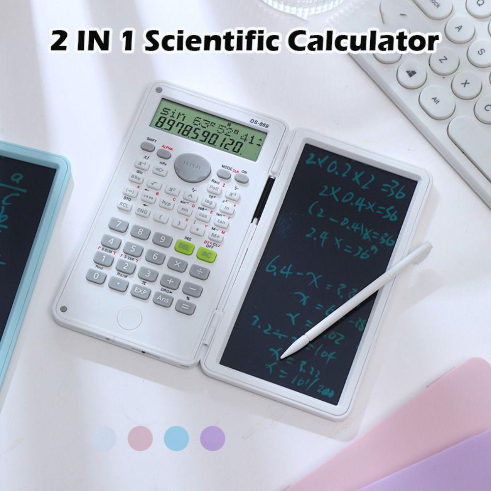 2 IN 1 Scientific Calculator with LCD Notepad Portable Handwriting Board Math Calculator  Students