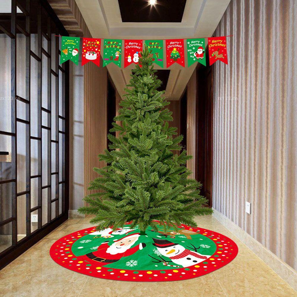 Christmas Happy New Year Outdoor Blanket Carpet Floor Mat Christmas Tree Skirt Xmas Floor Cover