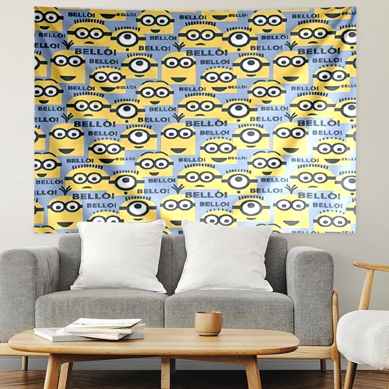 Minions Print Tapestry, Lightweight Wall Hanging, for Bedroom, Dorm, Living Room, Home Art Decor, Birthday Christmas Gift for Friends