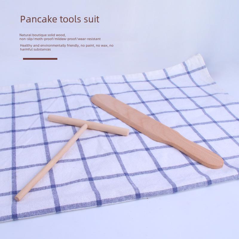 Набор кухонных инструментов для блинов и фруктов: Деревянные грабли и скребок