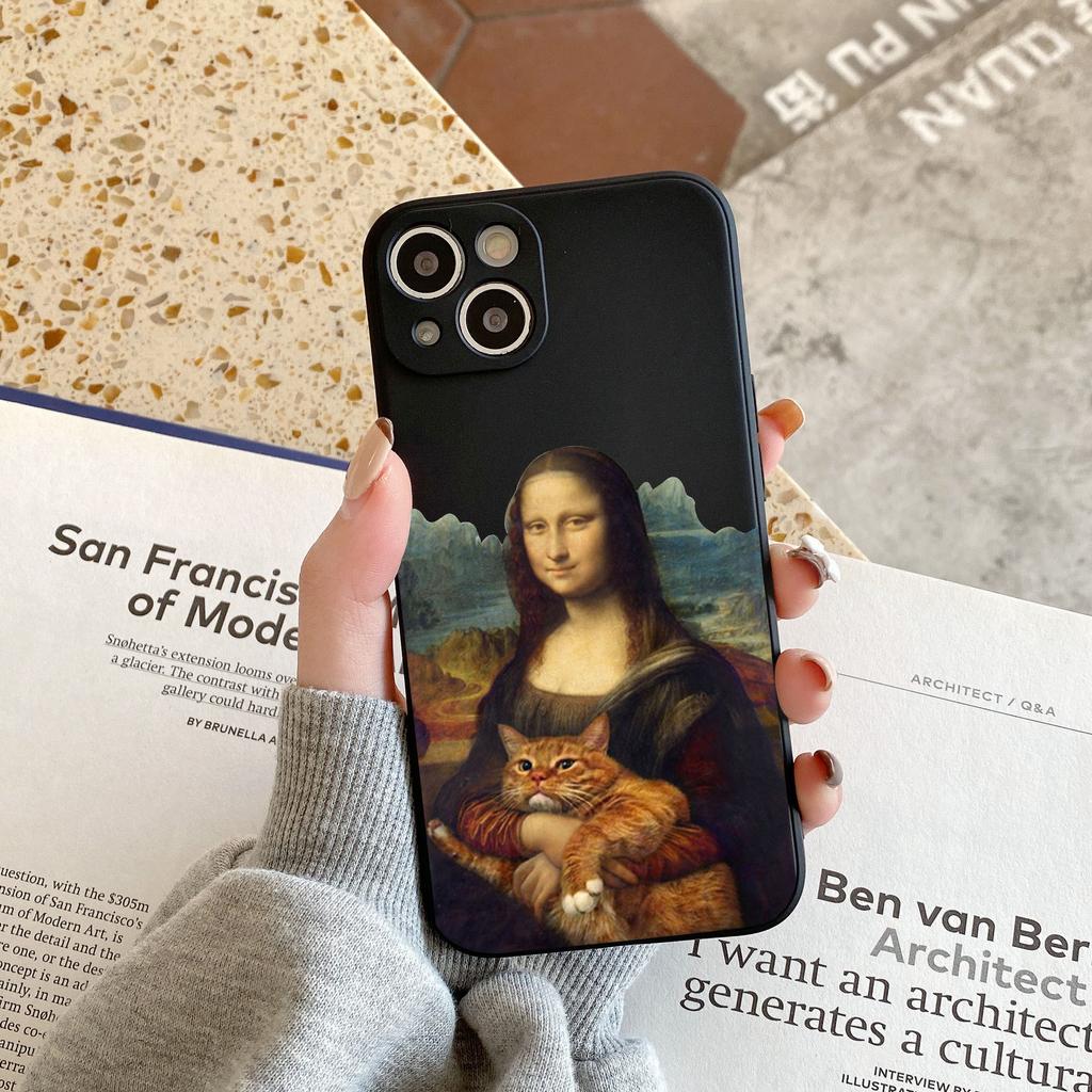 Винтажный Эстетичный Искусство Давид Мона Лиза Чехол для Телефона Для iPhone 14 15 Pro MAX 11 13 12 XS SE20 XR 7 8 Plus Жидкий Силикон Чехол Capa